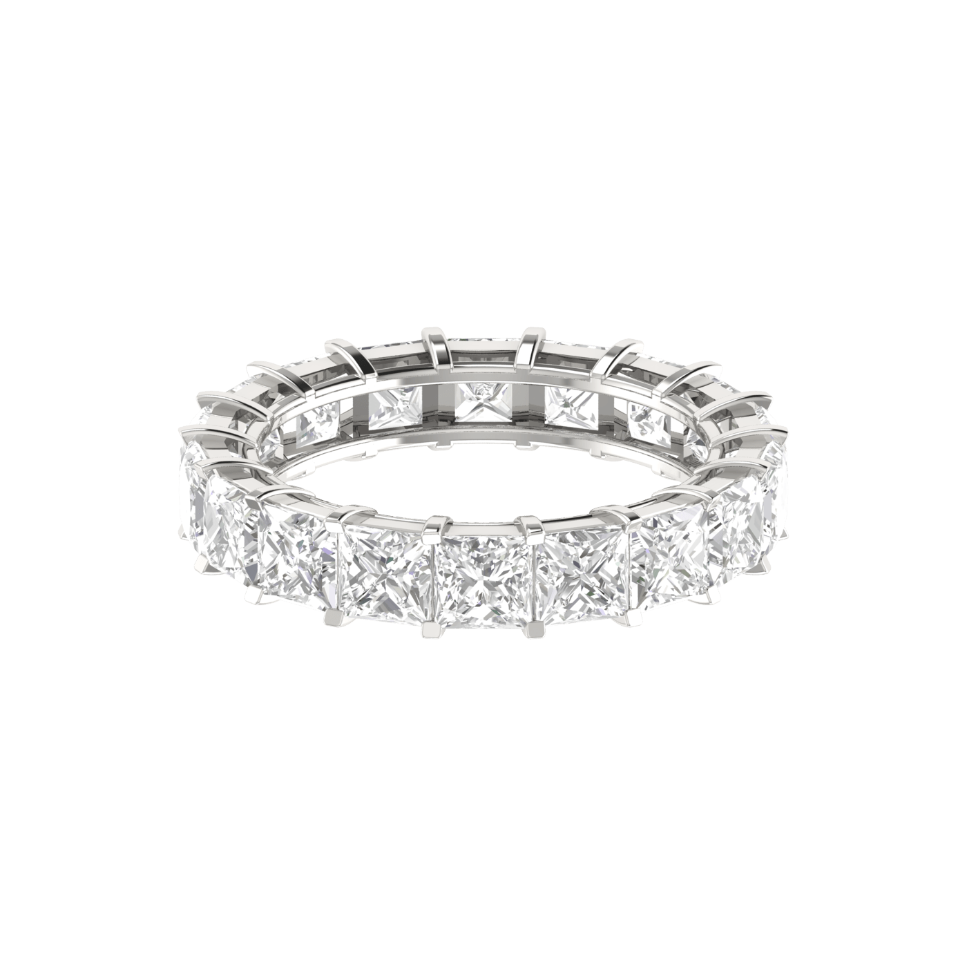 Jewelove™ Rings VS-I / Women's Band only 30 Pointer Eternity Princess Cut Diamond Platinum Wedding Ring for Women JL PT RD RN 9281