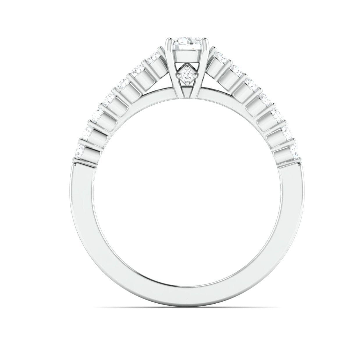 Jewelove™ Rings SI IJ / Women's Band only 30-Pointer Platinum Engagement Solitaire Ring with Diamond Accents JL PT 674