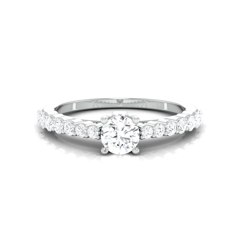 Jewelove™ Rings Women's Band only 30-Pointer Platinum Engagement Solitaire Ring with Diamond Accents JL PT 674