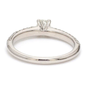 Jewelove™ Rings 30 Pointer Platinum Solitaire Engagement Ring with 3 Row Diamonds JL PT 462