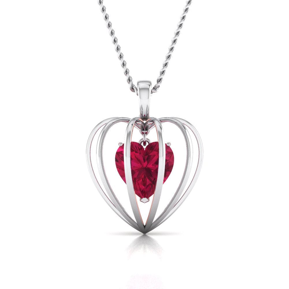 Front Veiw of Platinum of Rose Heart Pendant Earring with Diamonds JL PT P 8072