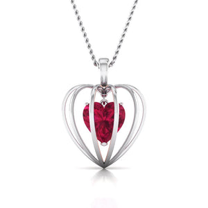 Front Veiw of Platinum of Rose Heart Pendant Earring with Diamonds JL PT P 8072