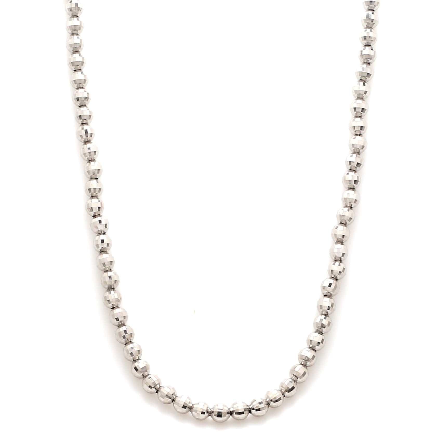 Jewelove™ Chains 16 + 2 inches 3mm Japanese Platinum Chain with Diamond Cut Balls JL PT CH 743