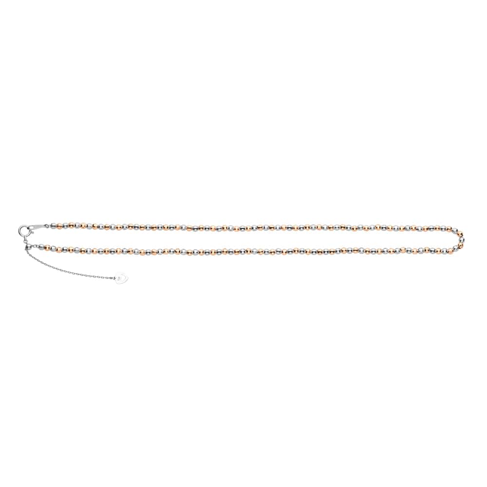 Jewelove™ Chains 3mm Japanese Platinum & Rose Gold Diamond Cut Ball Chain JL PT CH 1063