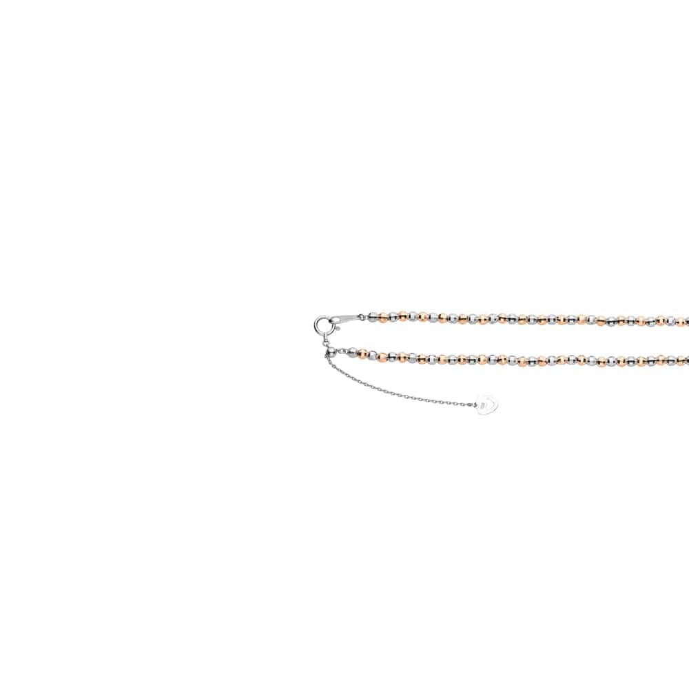 Jewelove™ Chains 3mm Japanese Platinum & Rose Gold Diamond Cut Ball Chain JL PT CH 1063