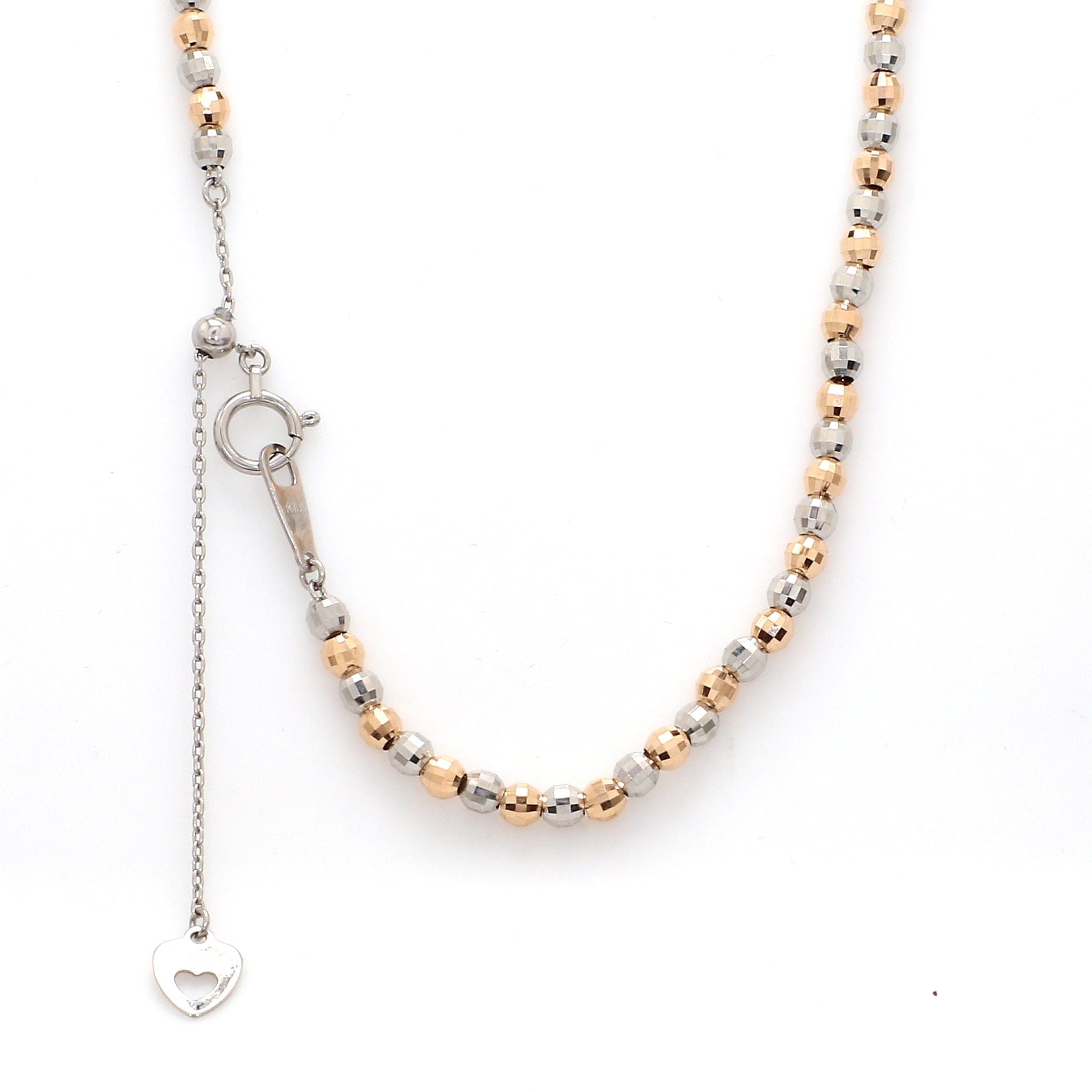 Jewelove™ Chains 3mm Japanese Platinum & Rose Gold Diamond Cut Ball Chain JL PT CH 1063