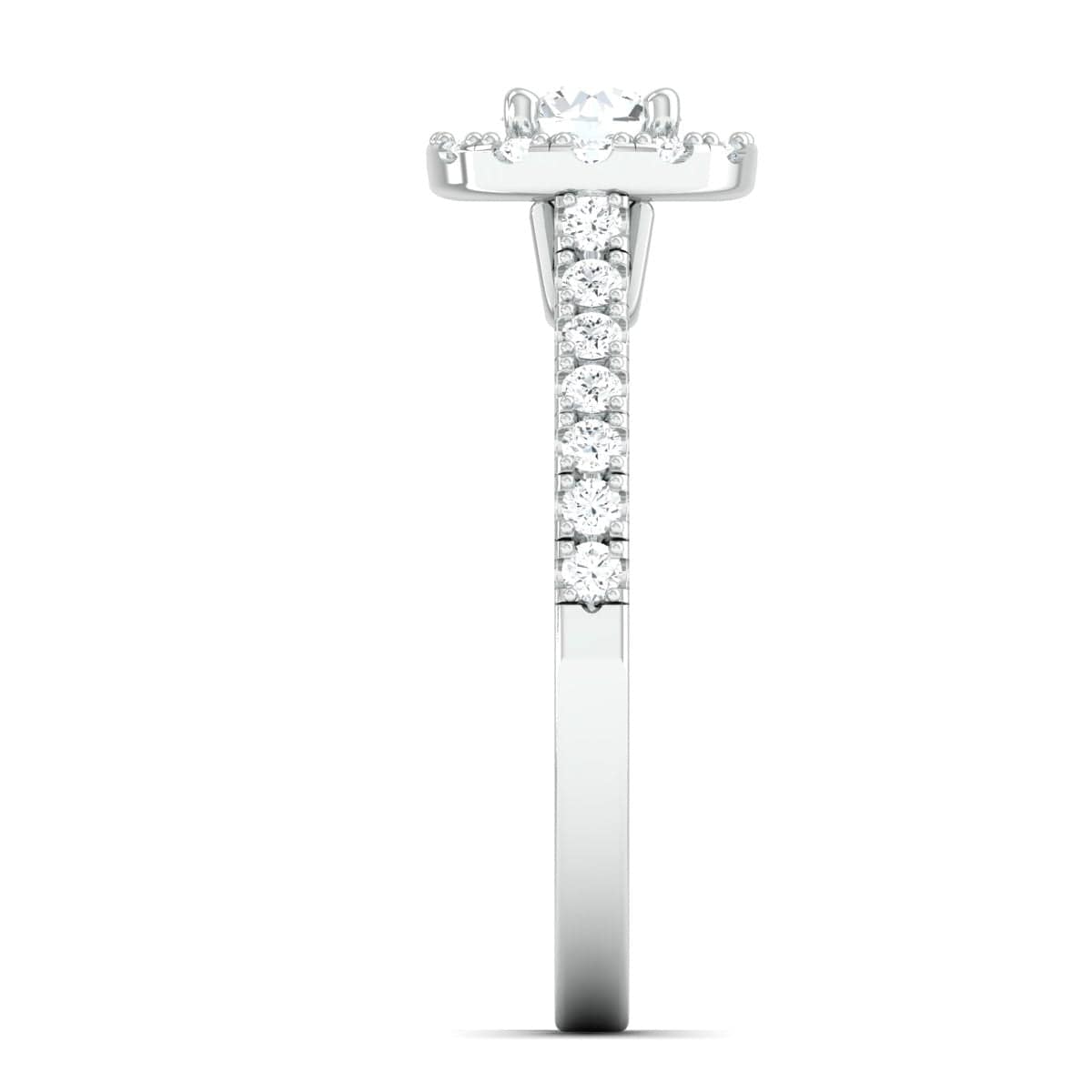 Jewelove™ Rings J VS / Women's Band only 40-Pointer Platinum Solitaire Engagement Ring with Diamond Halo & Shank JL PT 671