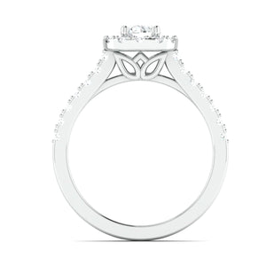 Jewelove™ Rings J VS / Women's Band only 40-Pointer Platinum Solitaire Engagement Ring with Diamond Halo & Shank JL PT 671