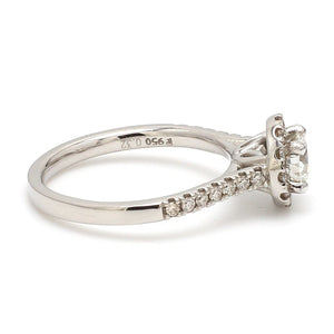 Jewelove™ Rings J VS / Women's Band only 40-Pointer Platinum Solitaire Engagement Ring with Diamond Halo & Shank JL PT 671