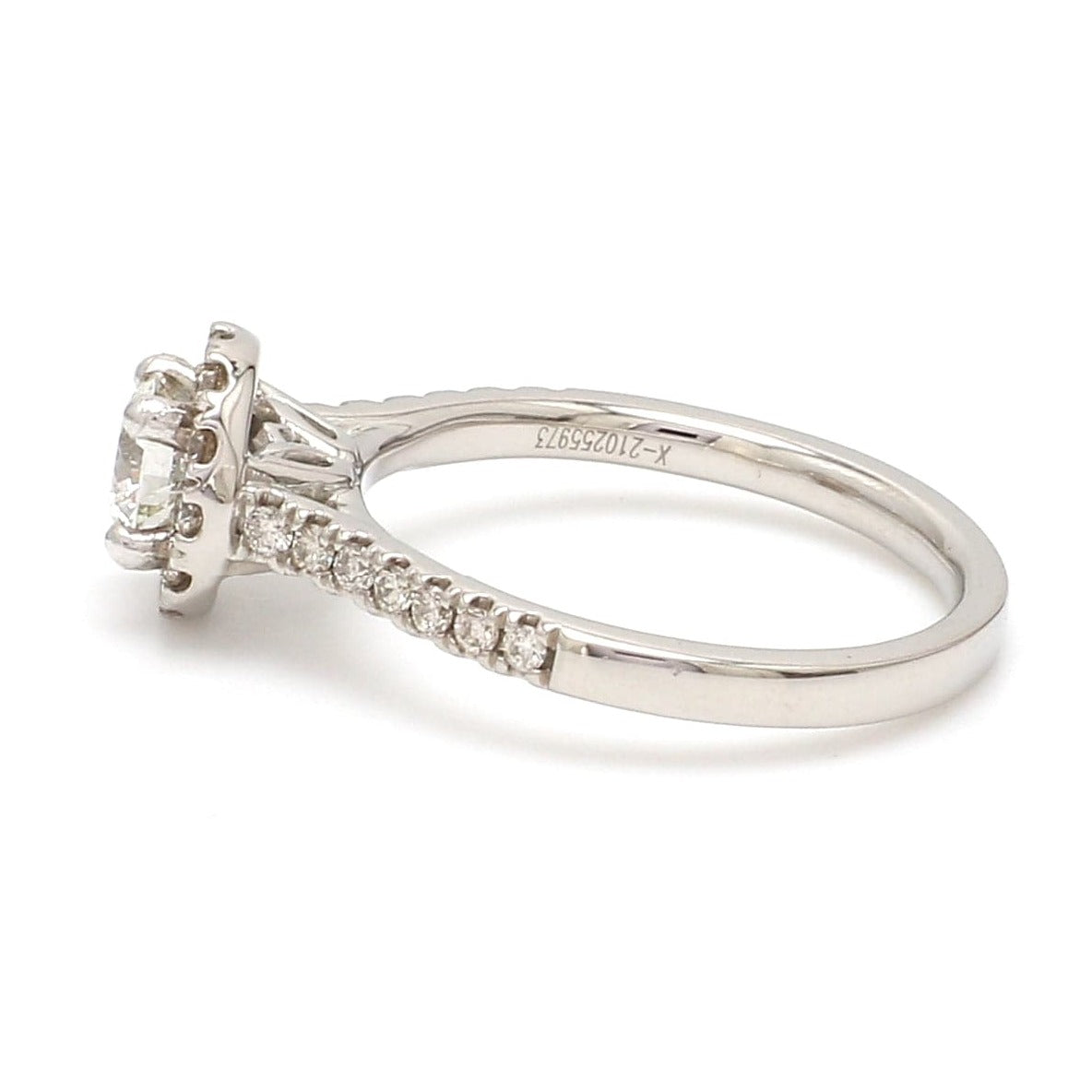 Jewelove™ Rings J VS / Women's Band only 40-Pointer Platinum Solitaire Engagement Ring with Diamond Halo & Shank JL PT 671