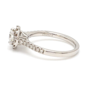 Jewelove™ Rings J VS / Women's Band only 40-Pointer Platinum Solitaire Engagement Ring with Diamond Halo & Shank JL PT 671