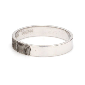 Jewelove™ Rings 4mm Customised Fingerprint Platinum Rings JL PT 270 - 4mm