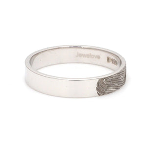 Jewelove™ Rings 4mm Customised Fingerprint Platinum Rings JL PT 270 - 4mm