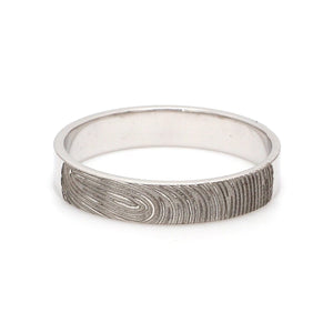 Jewelove™ Rings 4mm Customised Fingerprint Platinum Rings JL PT 270 - 4mm