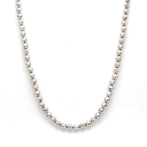 Jewelove™ Chains 18 + 2 inches 4mm Japanese Platinum Chain with Diamond Cut Balls JL PT CH 744