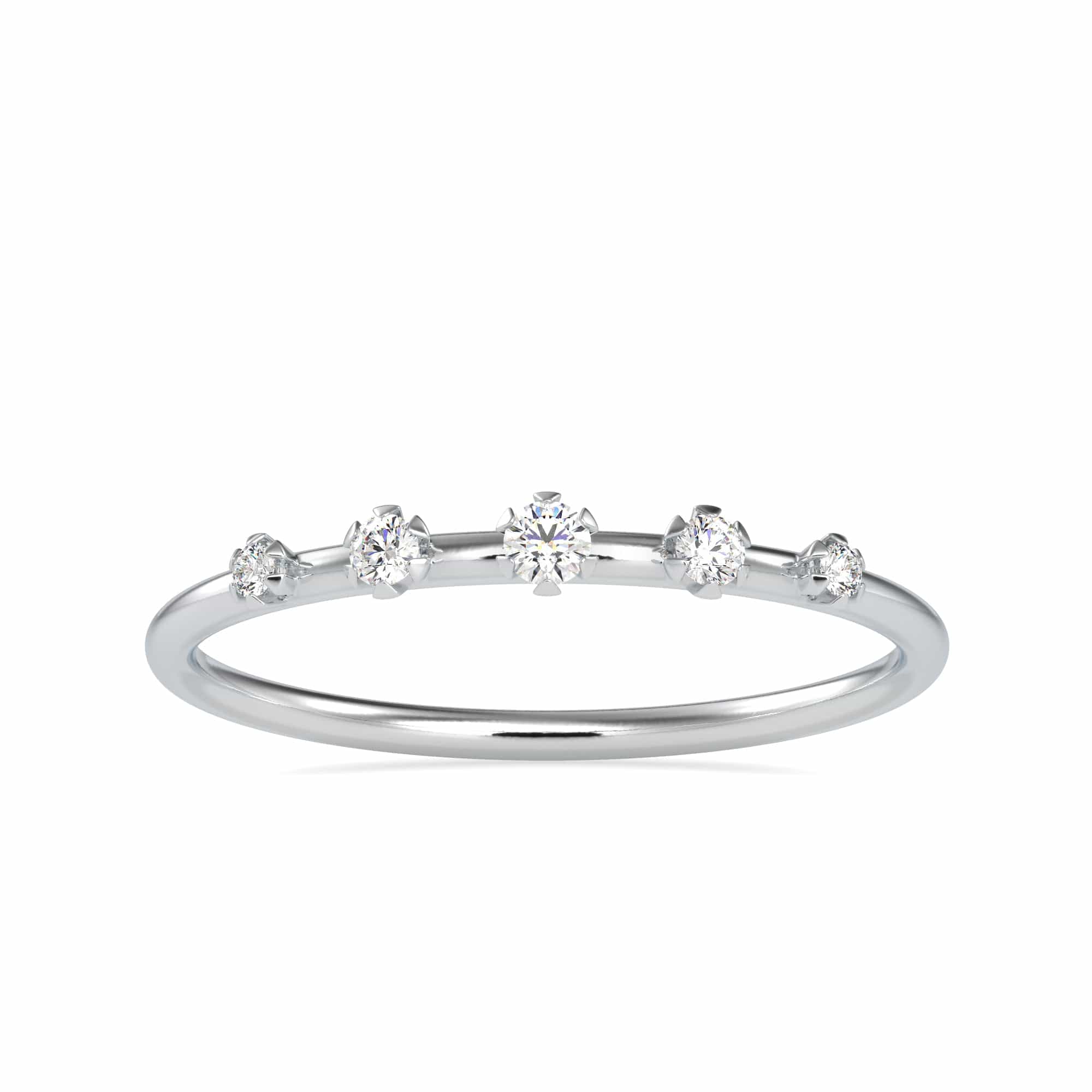 Jewelove™ Rings 5 Diamond Platinum Engagement Ring JL PT 0622