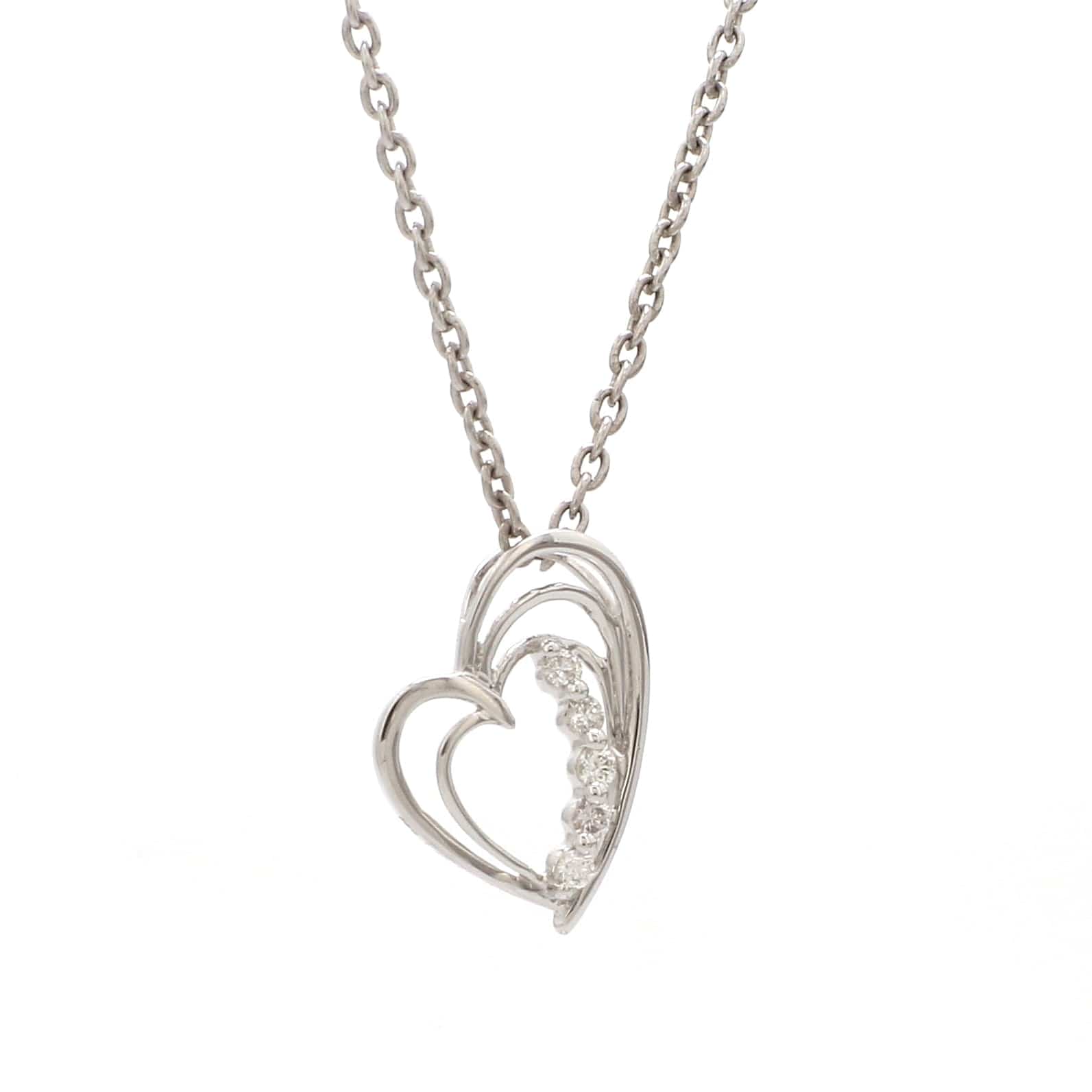 Jewelove™ Pendants 5 Diamond Platinum Heart Pendant with Diamonds JL PT P 8097