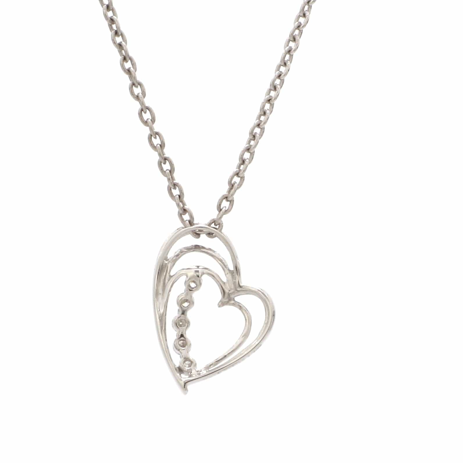 Jewelove™ Pendants 5 Diamond Platinum Heart Pendant with Diamonds JL PT P 8097