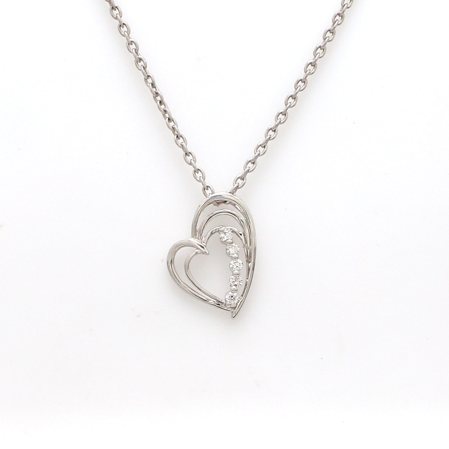 Jewelove™ Pendants 5 Diamond Platinum Heart Pendant with Diamonds JL PT P 8097