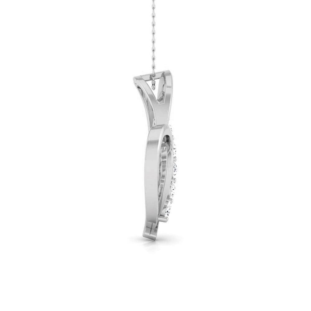 Side View of Platinum Love Pendant with Diamonds JL PT P 8097