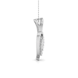 Side View of Platinum Love Pendant with Diamonds JL PT P 8097