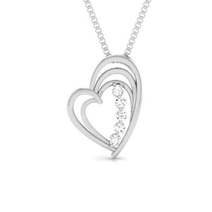 Front View of Platinum Love Pendant with Diamonds JL PT P 8097