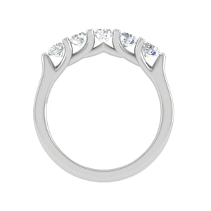 Jewelove™ Rings 5 Diamond Platinum Ring for Women JL PT WB RD 100