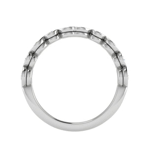 Jewelove™ Rings 5 Pointer Platinum Half Eternity Diamond Ring for Women JL PT WB RD 130