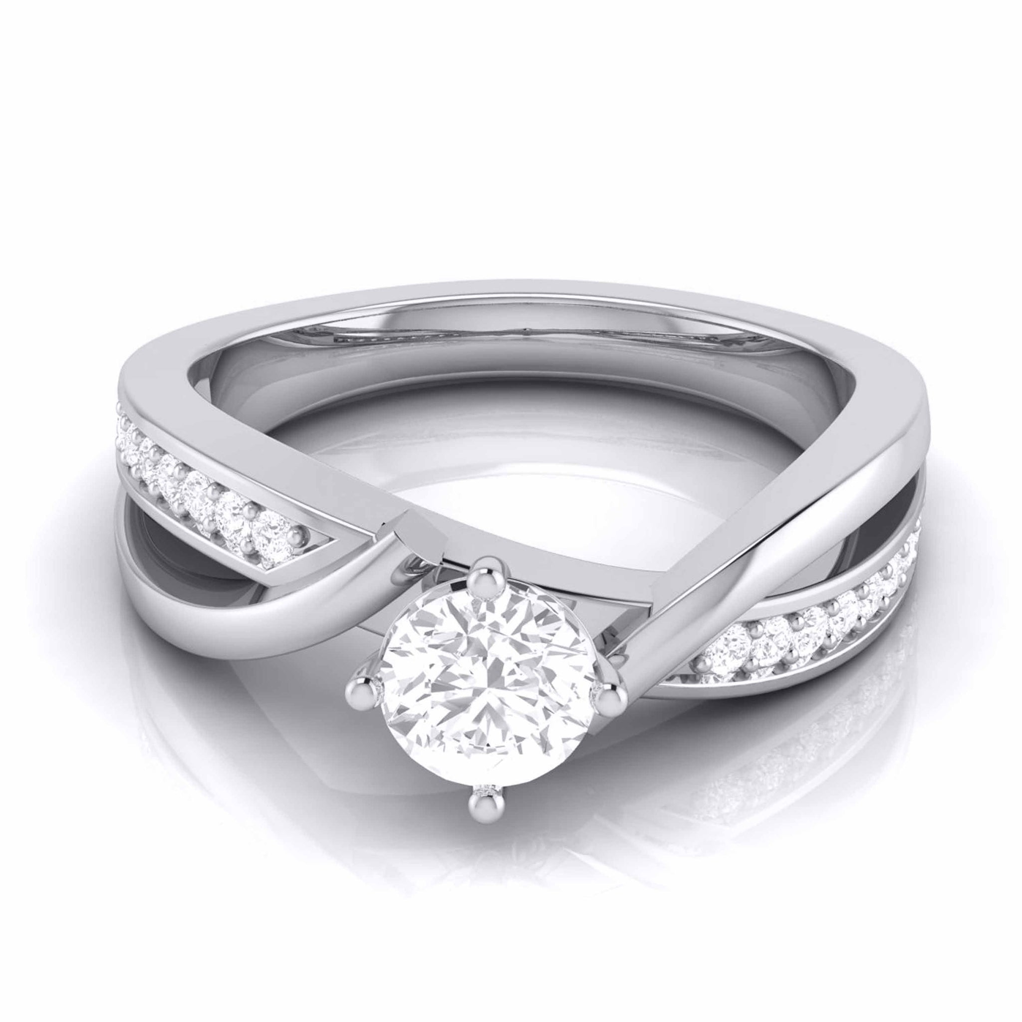 Jewelove™ Rings J VS / Women's Band only 50-Pointer Design Platinum Solitaire Engagement Ring for Women JL PT R-18