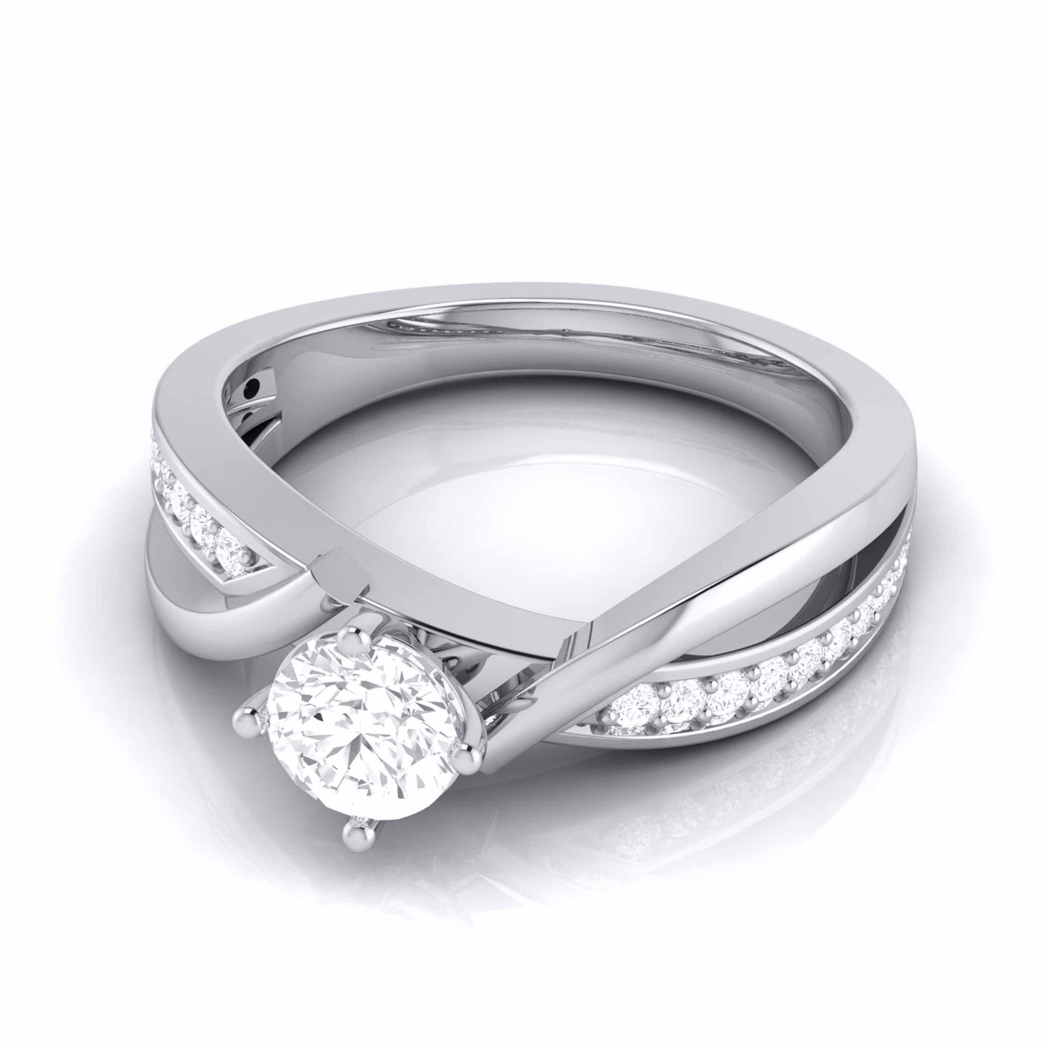 Jewelove™ Rings J VS / Women's Band only 50-Pointer Design Platinum Solitaire Engagement Ring for Women JL PT R-18