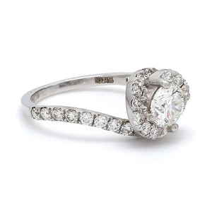 Jewelove™ Rings 50 Pointer Platinum Solitaire Engagement Ring with a Curvy Diamond Shank JL PT 472