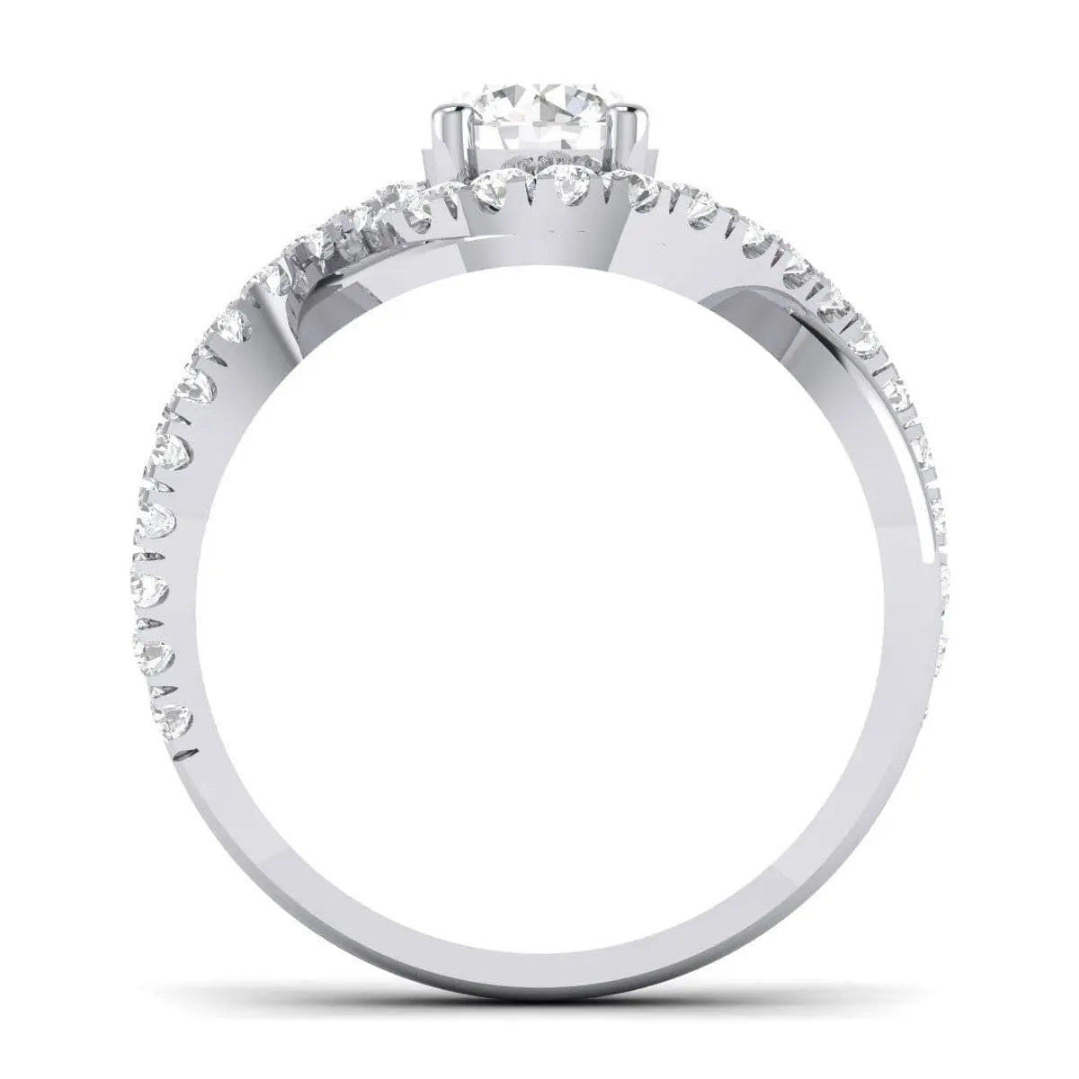 Jewelove™ Rings 50 Pointer Platinum Solitaire Engagement Ring with a Shank Twist JL PT 471