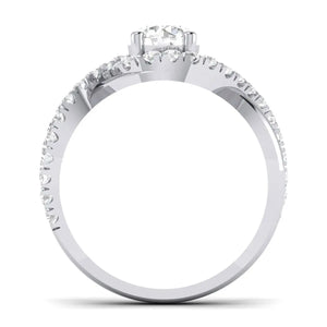 Jewelove™ Rings 50 Pointer Platinum Solitaire Engagement Ring with a Shank Twist JL PT 471