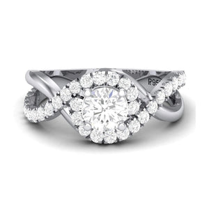 Jewelove™ Rings 50 Pointer Platinum Solitaire Engagement Ring with a Shank Twist JL PT 471