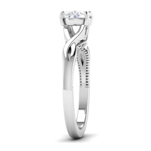 Side View of Designer 30 Pointer Platinum Solitaire Engagement Ring JL PT 6583 (2)