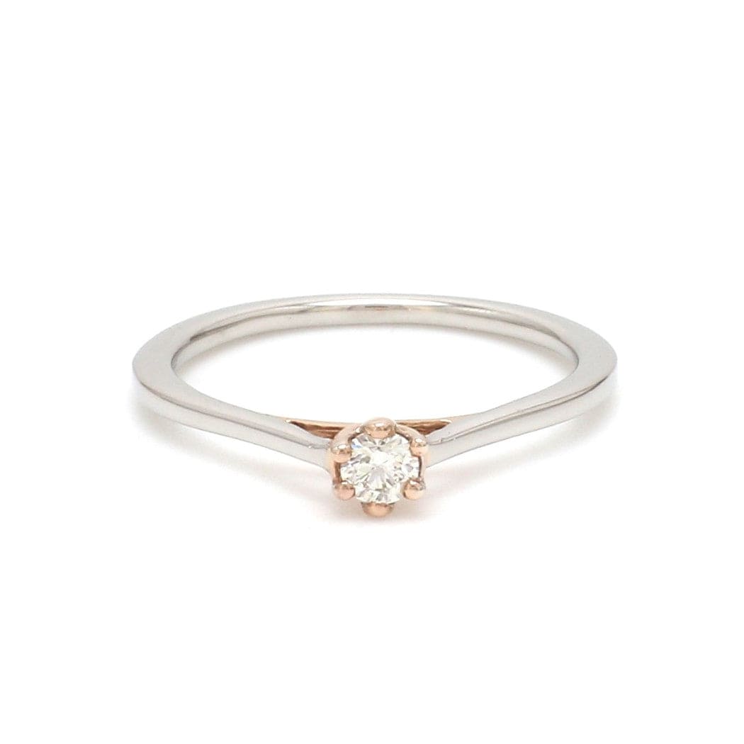 Jewelove™ Rings 6 Prongs Single Diamond Platinum & Rose Gold ring for women JL PT 1145