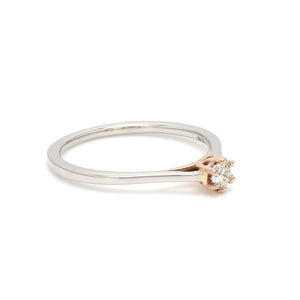 Jewelove™ Rings 6 Prongs Single Diamond Platinum & Rose Gold ring for women JL PT 1145