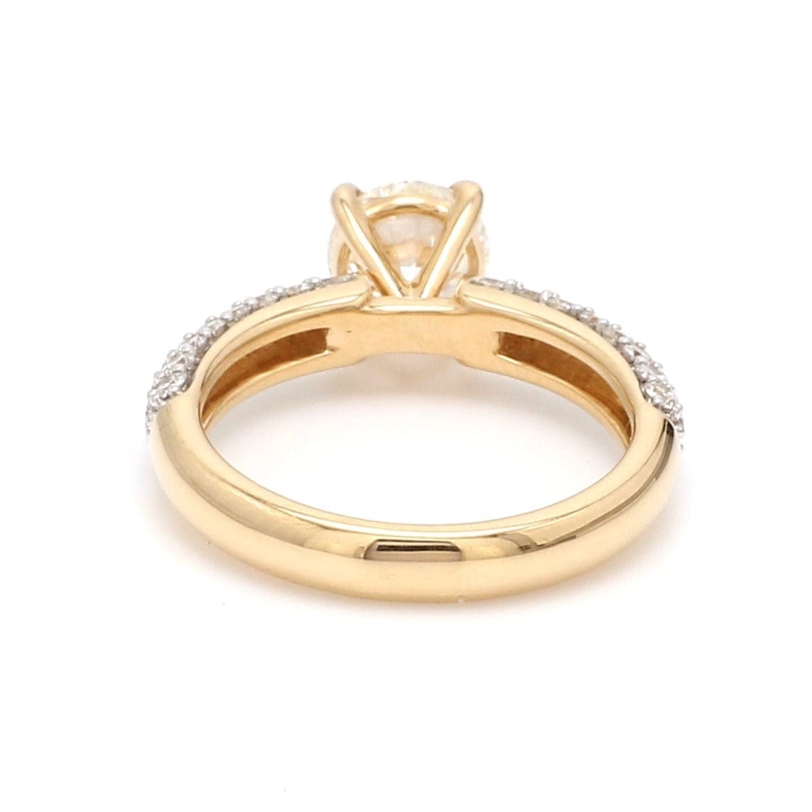 Jewelove™ Rings J VS / Women's Band only 70 Pointer Gold Solitaire Engagement Ring with 3 Row Diamonds JL AU 462-A