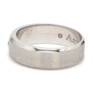 Jewelove™ Rings 7mm Designer Single Diamond Platinum Band for Men JL PT 475