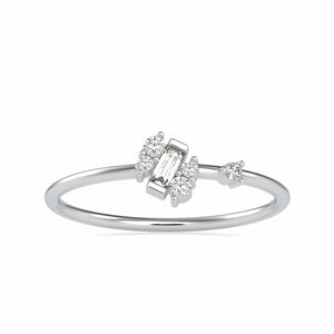 Jewelove™ Rings Women's Band only / VS GH Baguette Diamond Platinum Diamond Engagement Ring JL PT 0663