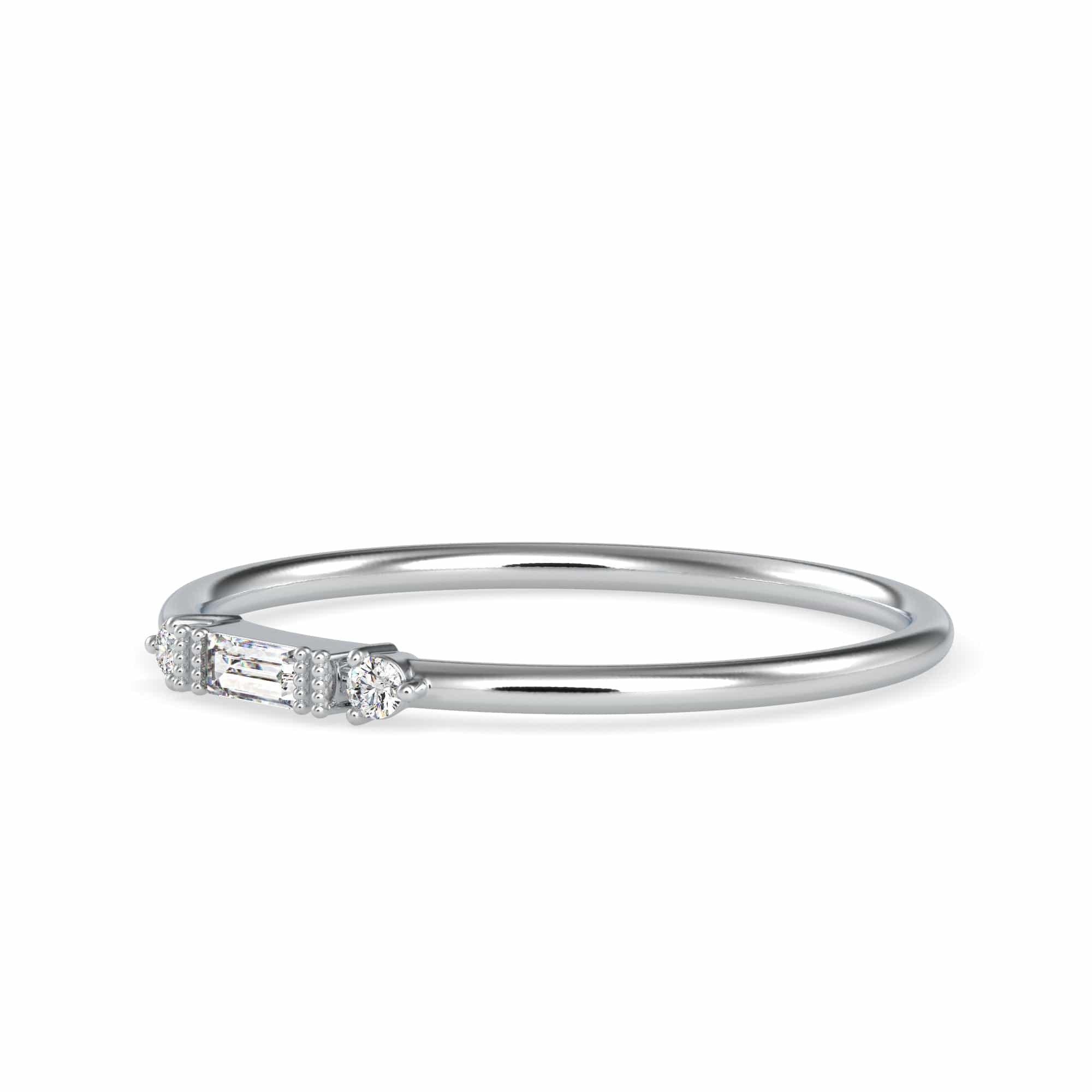 Jewelove™ Rings Women's Band only / VS GH Baguette Diamond Platinum Engagement Ring JL PT 0606