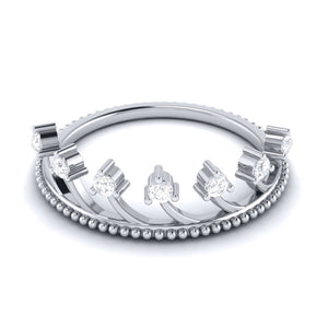 Jewelove™ Rings Beautiful Crown Platinum Diamond Ring for Women JL PT LR 129