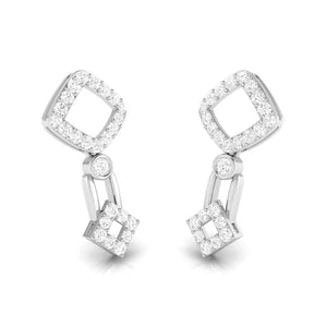 Jewelove™ Earrings Beautiful Hanging Clusters Platinum Earrings with Diamonds for Women JL PT E N-39