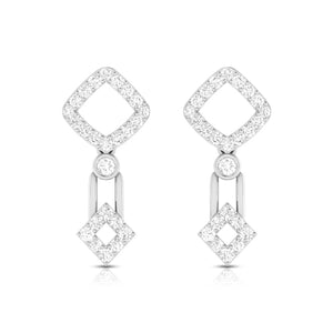 Jewelove™ Earrings SI IJ Beautiful Hanging Clusters Platinum Earrings with Diamonds for Women JL PT E N-39