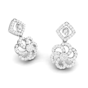 Jewelove™ Earrings Beautiful Hanging Clusters Platinum Earrings with Diamonds for Women JL PT E NK-15