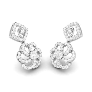 Jewelove™ Earrings Beautiful Hanging Clusters Platinum Earrings with Diamonds for Women JL PT E NK-15