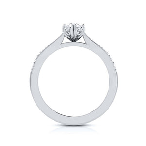 Jewelove™ Rings Beautiful Hidden Hearts 30-Pointer Platinum Solitaire Engagement Ring with Accent Diamonds JL PT G-107