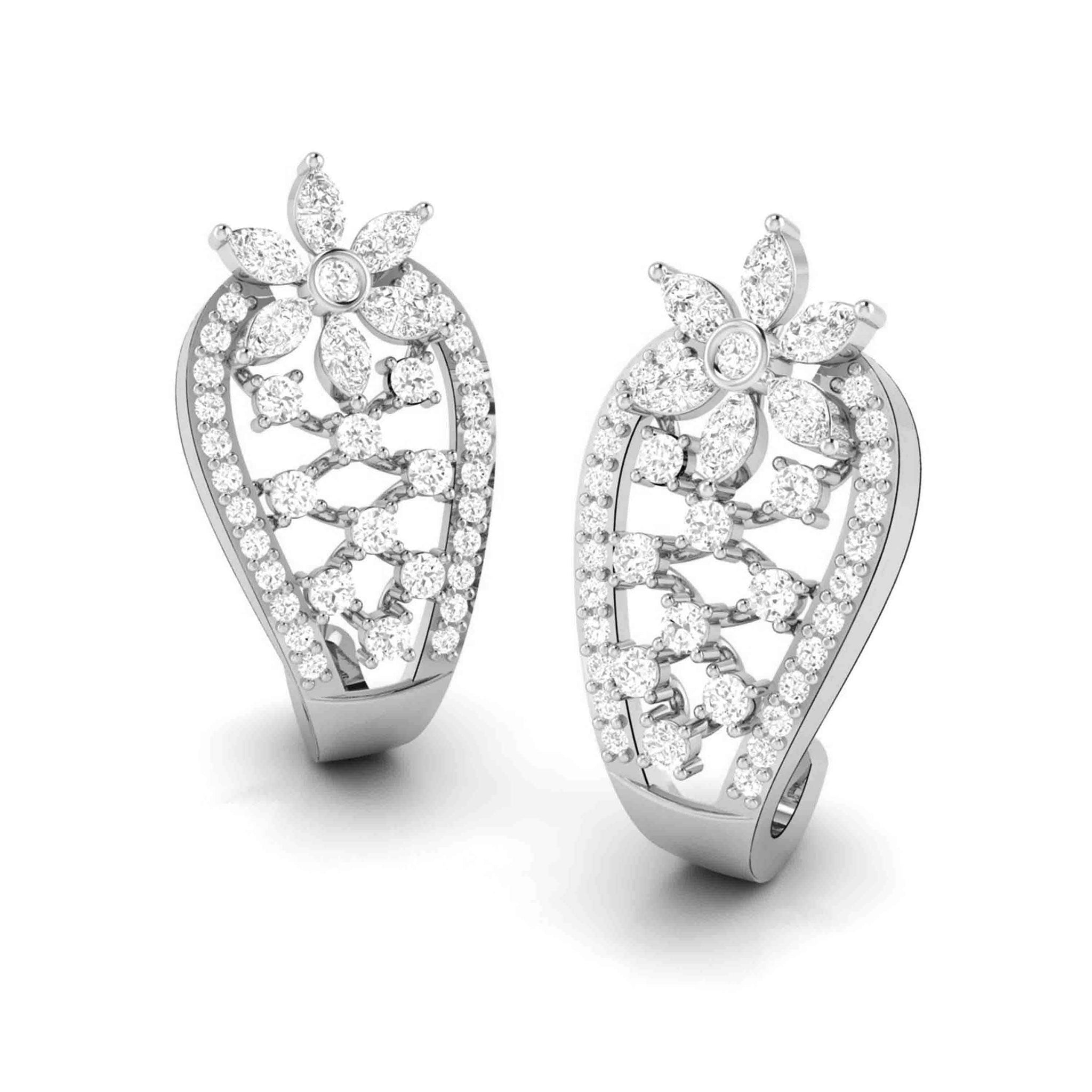 Jewelove™ Earrings Beautiful Platinum & Diamond Earrings for Women JL PT E BL-07