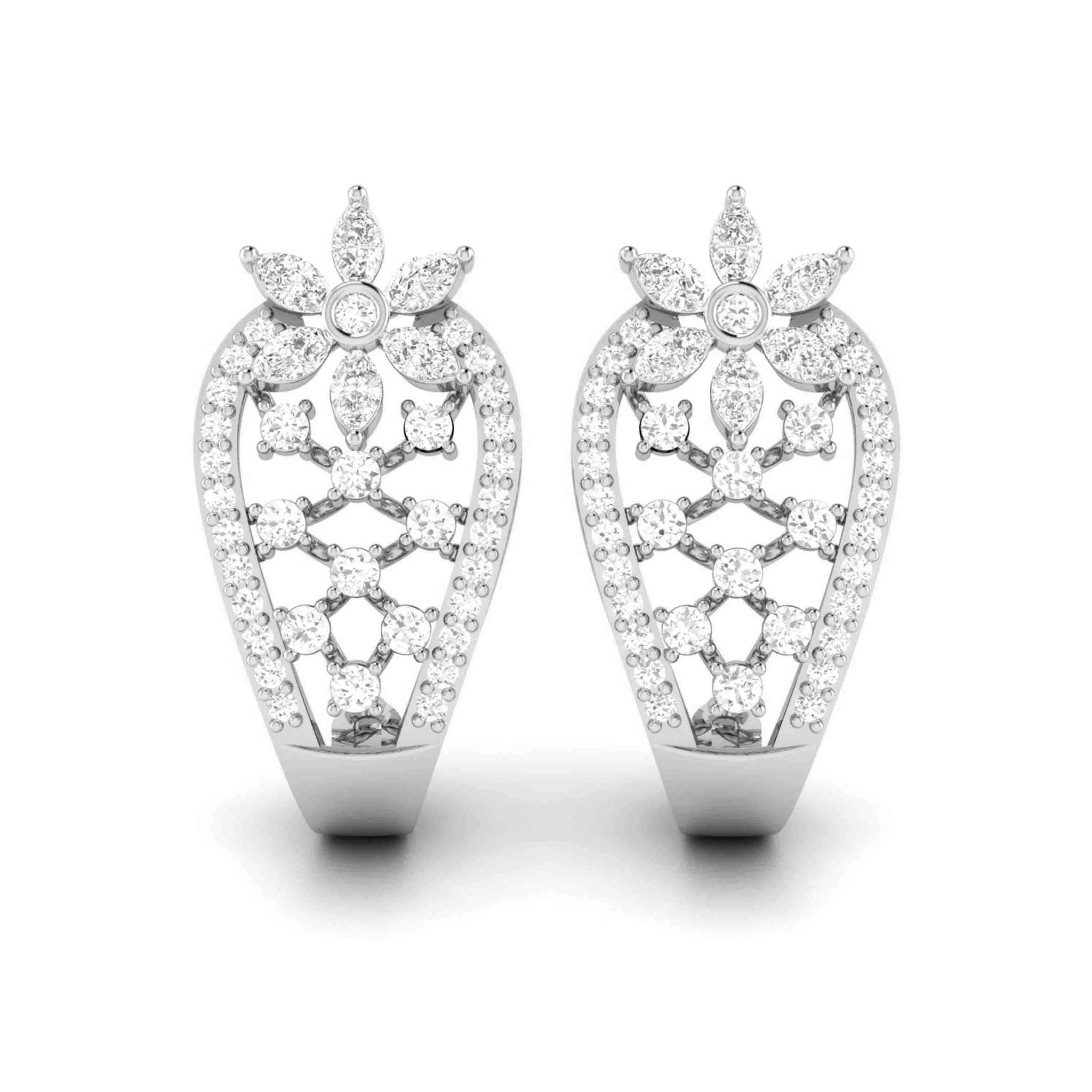 Jewelove™ Earrings SI IJ Beautiful Platinum & Diamond Earrings for Women JL PT E BL-07