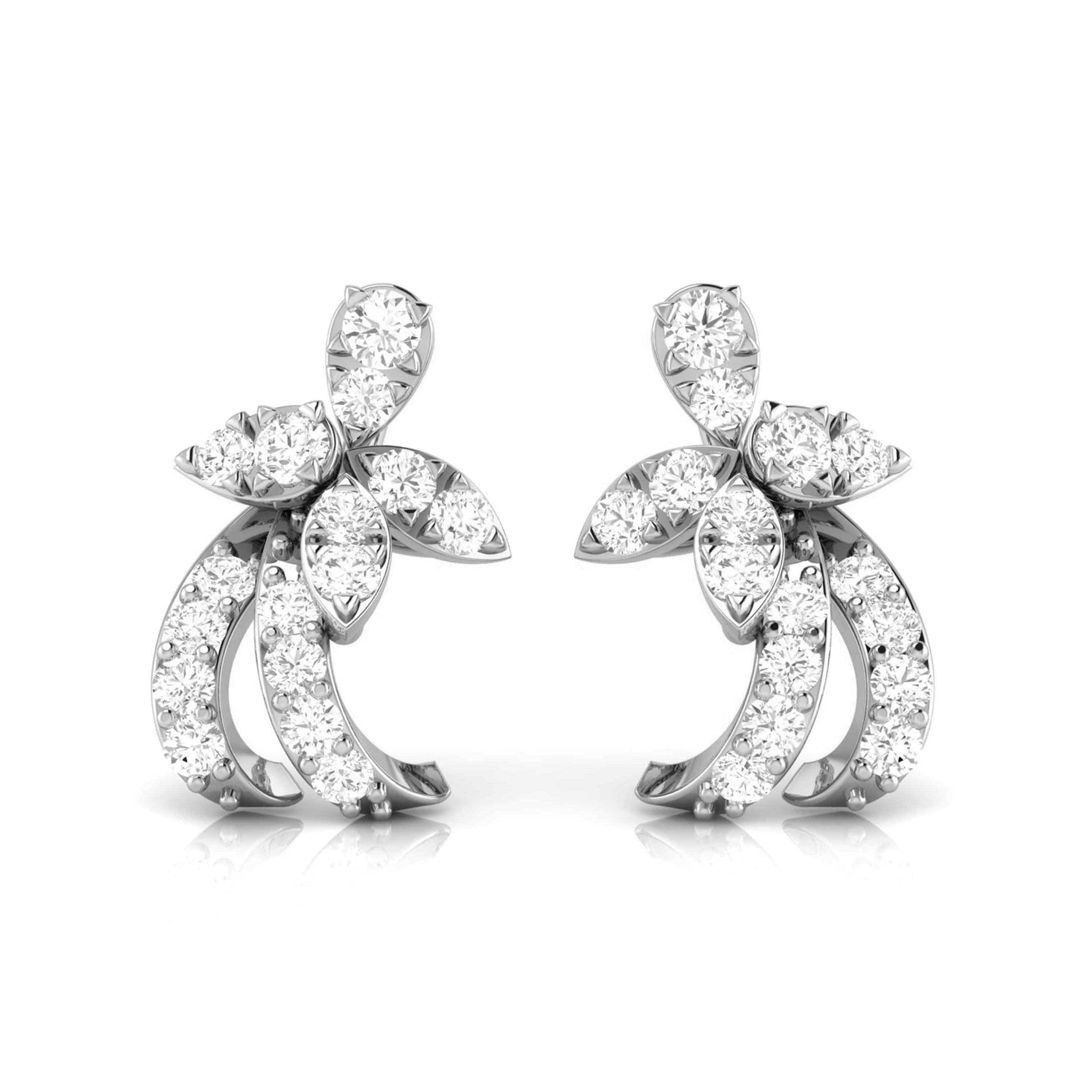 Jewelove™ Earrings SI IJ Beautiful Platinum Diamond Earrings for Women JL PT E OLS 16